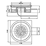 SLIVNIK SA VODORAVNIM SIFONOM - inox