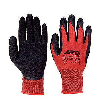RUKAVICE NAJLON LATEX - META - crvene