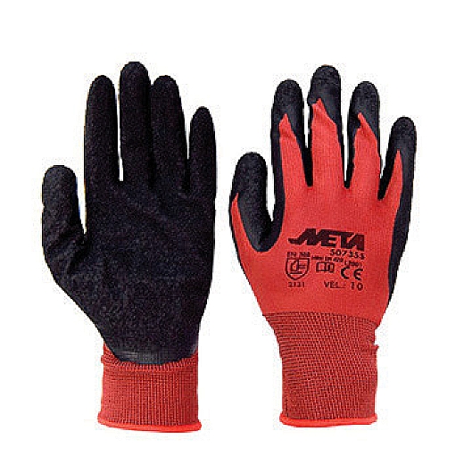 RUKAVICE NAJLON LATEX - META - crvene
