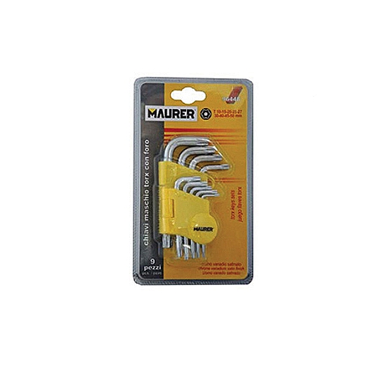 KLJUČ TORX - kratki - s rupom - 9 kom
