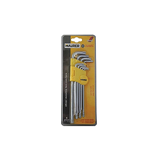KLJUČ TORX - kratki - s rupom - 9 kom